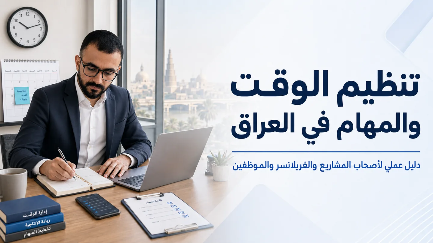 تنظيم الوقت والمهام في العراق: دليل عملي لأصحاب المشاريع والفريلانسر والموظفين